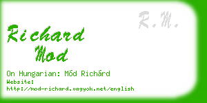 richard mod business card
